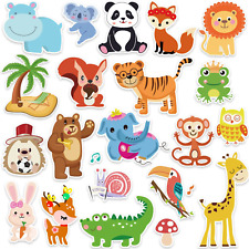 21PCS Jungle Animals Window Clings Stickers for Kids Safari Window Gel Clings