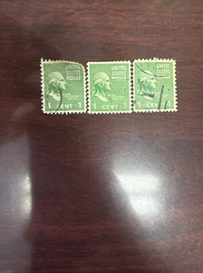 RARE VINTAGE GREEN 1 CENT GEORGE WASHINGTON U.S. POSTAGE STAMP 1789-1797 - Picture 1 of 1