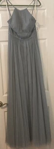 NWT Size 4 Jenny Yoo Helena Dress Mayan Blue Tulle Formal Bridesmaid Prom - Picture 1 of 12