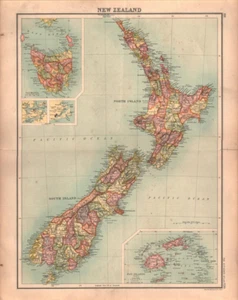 New Zealand antique map 1902. - Picture 1 of 1