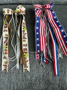 Red White & Blue and Best Friends Hair Bow Hair Clip Lot Embelishments - Picture 1 of 9