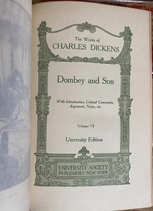 Dombey & Son Charles Dickens University Society Vol. VI Illustrated HC 1911 - Picture 1 of 17