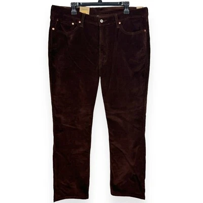 NUEVO Pantalones de pana elásticos rectos Levis 514 38x30 mezcla de algodón marrón Foto 1 de 4