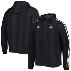 Men's adidas Charcoal Juventus DNA Raglan Full-Zip Hoodie Windbreaker Jacket XS - Picture 1 of 14