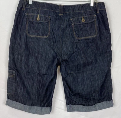 Pantalón Corto Bermudas 40"x12" Riders Cobre Mujer RARO Azul Denim Jeans Puños Foto 1 de 4