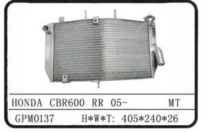 04-06 HONDA CBR600RR CBR 600 RR COMPLETE ALUMINUM MOTORCYCLE RADIATOR, 26MM CORE - Picture 1 of 1