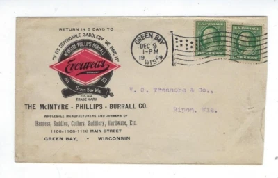 1908 Green Bay WI, Color Advertising, Everwear Saddlery, Horse Hardware - Image 1 of 2