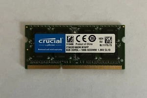 Crucial 8GB DDR3L 1866 (PC3L 14900) Unbuffered Memory for Mac Model CT8G3S186DM - Picture 1 of 1