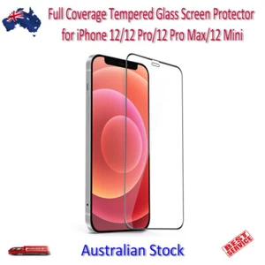 Protector de pantalla de vidrio templado de cobertura completa para iPhone 12 Pro Max Mini modelos - Imagen 1 de 1