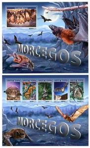 STG272 Guinea-Bissau 2017 MNH 2 Sheets High CV Wild Animals Bats - Picture 1 of 1
