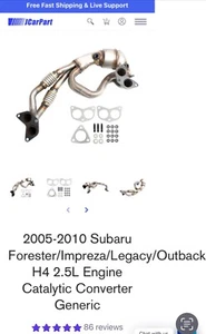 2005-2010 Subaru Forrester, Impreza, Legacy, Outlook H4 2.5L Catalytic Converter - Picture 1 of 2