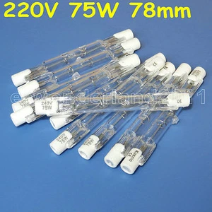 10Pcs 75W 75 WATT 220-240V Doubl Ended Halogen Bulbs R7s 78mm Halogen Bulbs - Picture 1 of 3