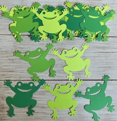 30 Lindos Recortes de Rana Ranas Verdes Decoraciones Mesa Confeti Dispersión Foto 1 de 2