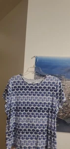 T-Shirt-Damen-XXL-blau Shell Print 100% Baumwolle-Vietnam-kurzarm Eadycare - Bild 1 von 2