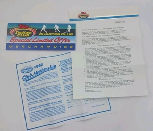 Vtg 1992 Topps Stadium Club Membership Paperwork Bulletin MLB Football Hockey - Picture 1 of 21