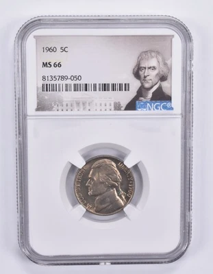 1960 Jefferson Nickel MS66 NGC Special Label *9292 - Image 1 of 4