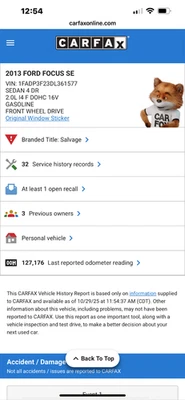 2012-2018 FORD FOCUS VIN 2 Engine Motor NON TURBO 2.0L OEM TESTED *127K* - Image 1 of 4