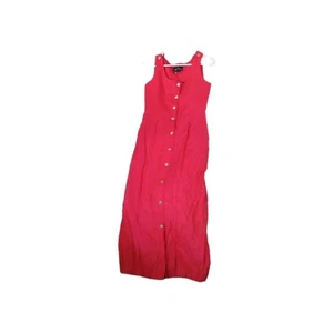 Carol Little-Sleeveless Linen Dress, Red, Sz 4 - Picture 1 of 4