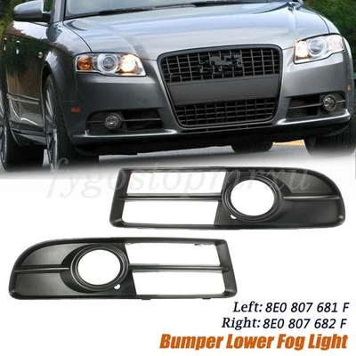 2x Front Bumper Fog Light Grille Cover Grill For Audi A4 S-Line B7 S4 2005-2008 - Image 1 of 4