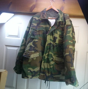 Cappotto giacca parka caccia mimetico isolato Woodland vintage taglia XL/reg - Foto 1 di 4