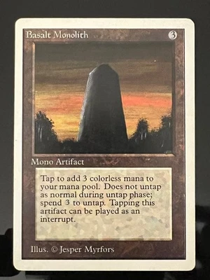 Magic the Gathering MTG Unlimited Basalt Monolith LP+  (Beta Bob) - Image 1 of 2
