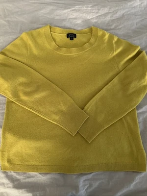 Suéter feminino J Crew 100% cashmere, Chartreuse polido, tamanho XL - Imagem 1 de 4