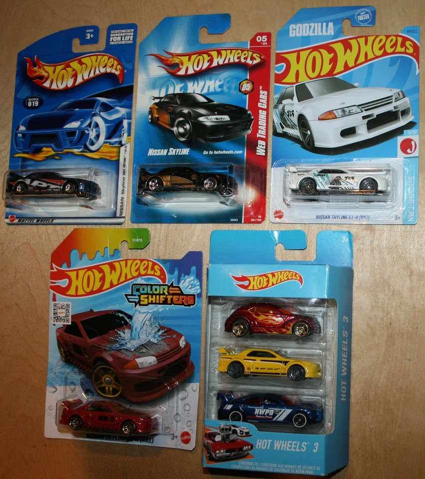 Hot Wheels NISSAN SKYLINE GT-R (R32) 2002-25 Lot Of 5 FIRST EDITIONS Multipack - Image 1 of 1