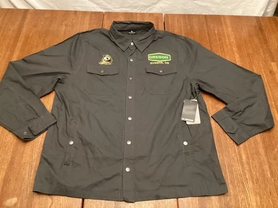 NEW Colosseum NCAA Oregon Ducks Grey Slate Canvas Over-Shirt Jacket Mens Size XL - Image 1 of 4
