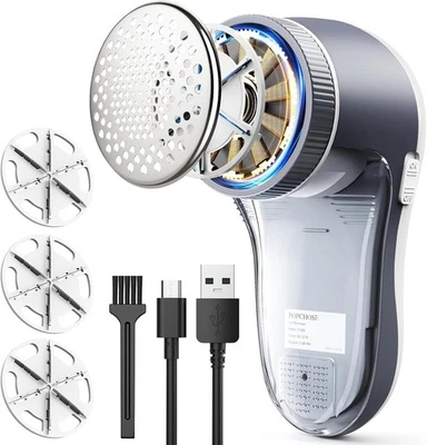POPCHOSE Fabric Shaver, Lint Remover for Clothes, Electric Grayish White