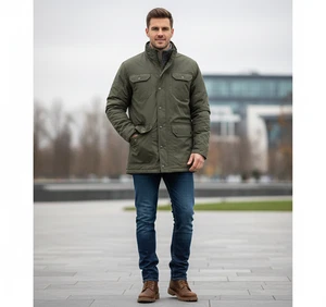 Orvis Classic Collection Herren gesteppte isolierte Scheunenjacke grün grau Large - Bild 1 von 3