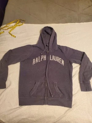 Ralph Lauren 男式大号全拉链连帽衫海军蓝 - 部分拉链 — 第 1/4 张图片