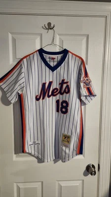 Camiseta deportiva Mitchell & Ness 1986 Darryl Strawberry 100 % auténtica de los Mets de Nueva York talla 40 M Foto 1 de 4