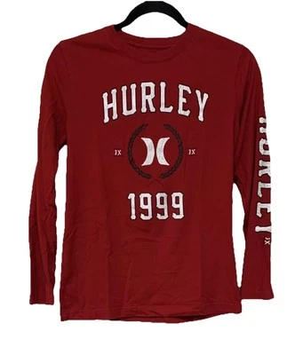 Camisa Hurley 1999 Logo Gráfico Roja Manga Larga Niños Talla Grande Foto 1 de 4