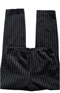 RAG & BONE-Black Striped Cotton Blend Flat Front Ankle Length Pant-Size 6 - Picture 1 of 7