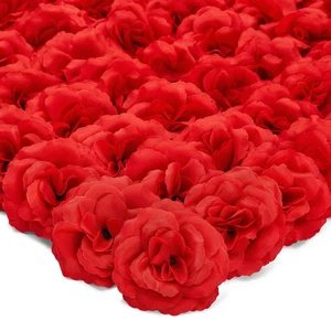 50 Pack Red Roses Artificial Flowers Bulk, 3 Inch Silk Fake Roses Without Stem - Picture 1 of 10