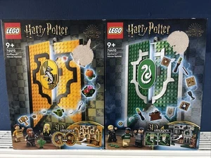 LEGO Harry Potter 76412 y 76410 Slytherin Hufflepuff Casa Banner Set CAJA MARCA - Imagen 1 de 2
