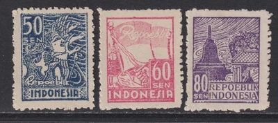 Java&Madoera 1946 ZBL 41-43 MNG (según se emitió) en estado bastante bueno / valor cat $140 Foto 1 de 2