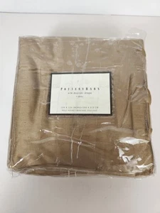 POTTERY BARN GOLD/KHAKI SEIDE DUPIONI STANGE TASCHENVORHÄNGE 104" X 124" Zoll Menge 2 - Bild 1 von 5