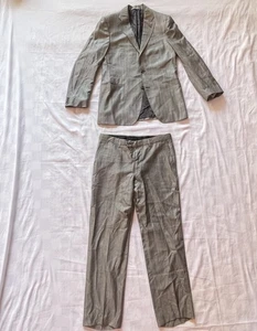 Versace Zweiteiler Anzug Grau Größe L US 40 Seide Wolle Italienisch  - Bild 1 von 19