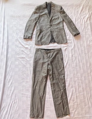 Versace Two Piece Suit Grey Size L US 40 Silk Wool Italian  - Image 1 of 4