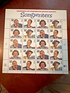Scott #3100-3103 Songwriters US Sheet Of 20  MNH 1996 - Picture 1 of 2