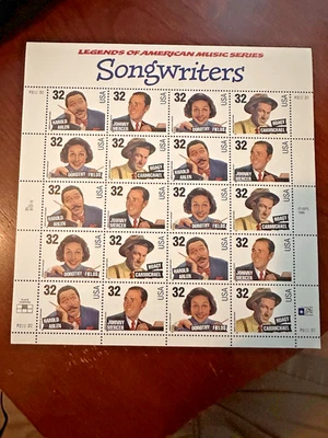Scott #3100-3103 Songwriters US Sheet Of 20  MNH 1996 - Image 1 of 2