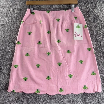 Falda para mujer Lilly Pulitzer Crissy talla 4 Bermuda rosa madreselva bordada Foto 1 de 4