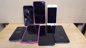 Lot of 7 Cell Phones - iPhones, Samsung "For Parts" or Repair (K) - Afbeelding 1 van 4
