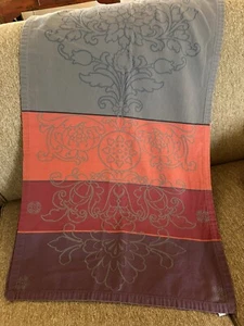 Le Jacquard Francais Primrose Bordier Table Runner Gray Orange Red 21x72 France - Picture 1 of 9