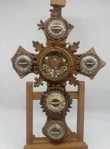 Reliquien, Relics, Klosterarbeit, Reliquienkreuz 19Jhd - Bild 1 von 22