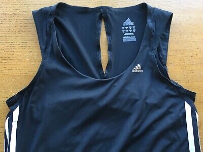 Adidas ! Womens S 10 ! Climacool Black Vest Tank Top Bra Run Train Gym Sports • 1.21€