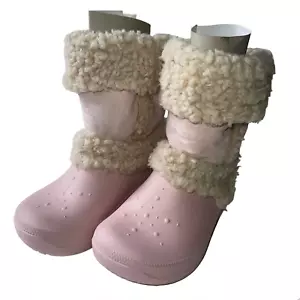 Botas Juveniles Crocs Nadia Rosa con Acento Sherpa Talla Niños Pequeños Niñas Niño C 12 13 - Imagen 1 de 9