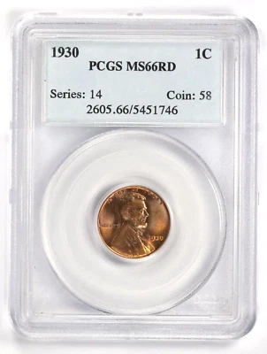 1930 Lincoln Wheat Cent PCGS MS66RD - Image 1 of 4