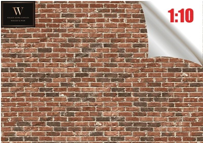 1:10 Scala Garage Mattone Muro - Autoadesivo Fogli Design 4 - Immagine 1 di 3